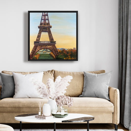 Eiffel Tower by Dawn Canvas | Blue Cities Bedroom Decor