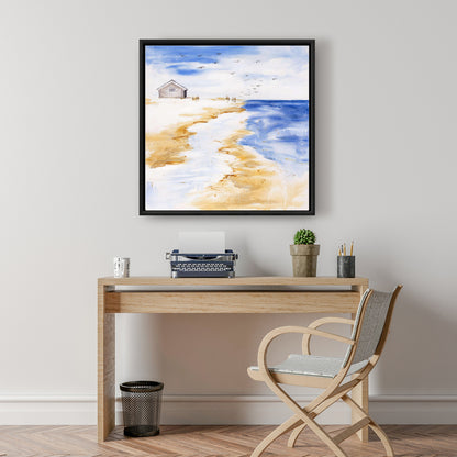 House on the Beach Coastal Marine Canvas | Bedroom Decor