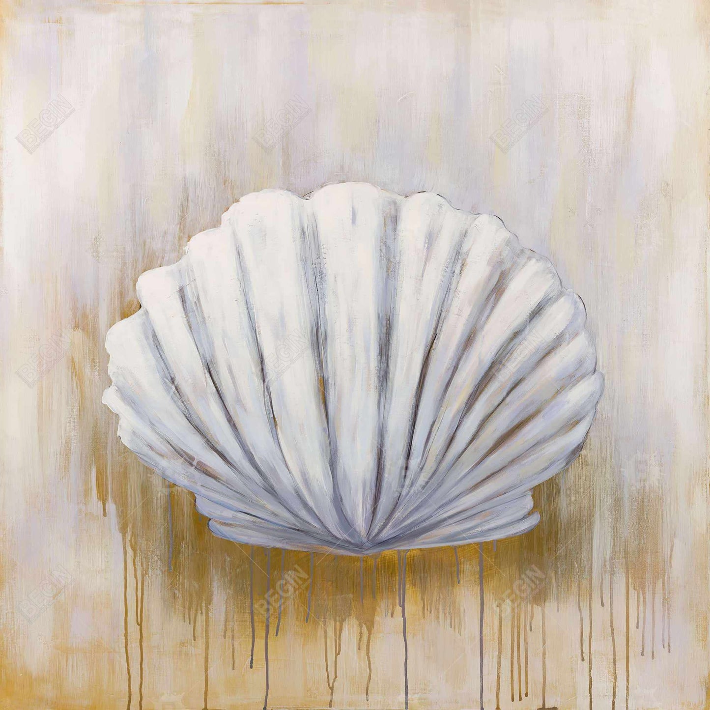 White Contemporary Animals Framed Canvas - Feston Shell Decor