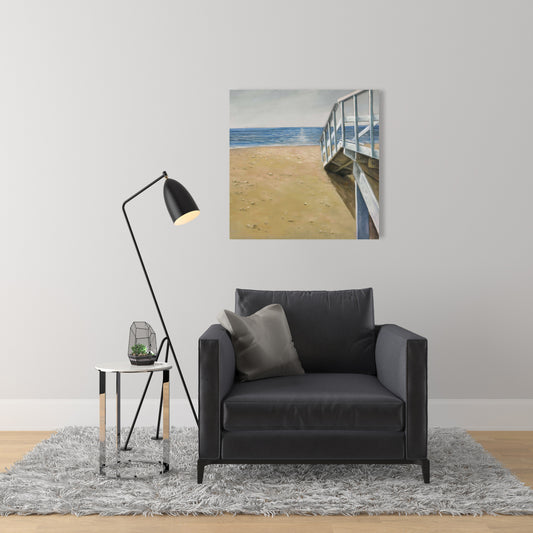 Seaside Landscape Blue Canvas | Contemporary Bedroom Decor
