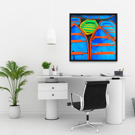 Coastal Retro Bedroom Canvas - Colorful Canoes Wall Art