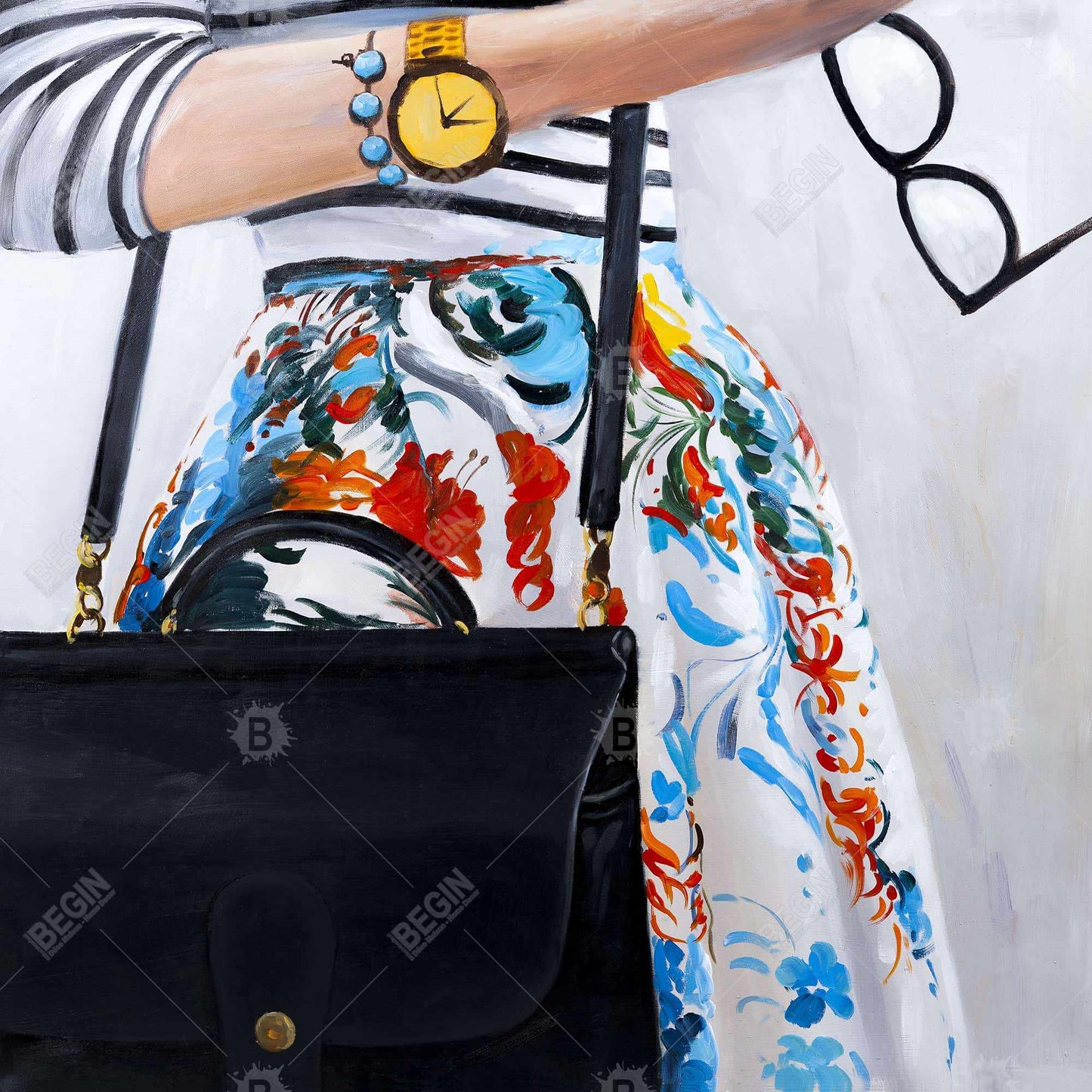 Toile représentant une femme à la mode – Décoration murale élégante pour chambre à coucher