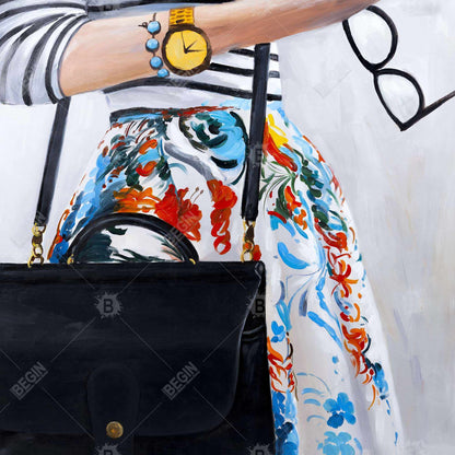 Toile représentant une femme à la mode – Décoration murale élégante pour chambre à coucher