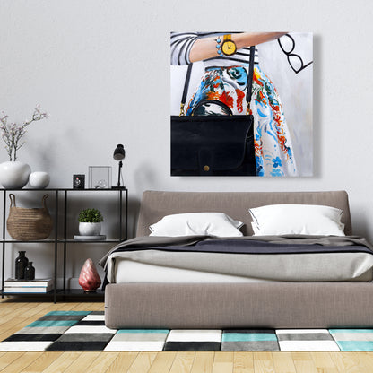 Toile représentant une femme à la mode – Décoration murale élégante pour chambre à coucher