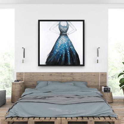 Blue Princess Dress Canvas | Bedroom Wall Art Home Decor