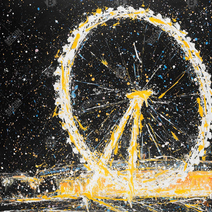 Abstract London Eye Canvas | Modern Bedroom Wall Art Decor