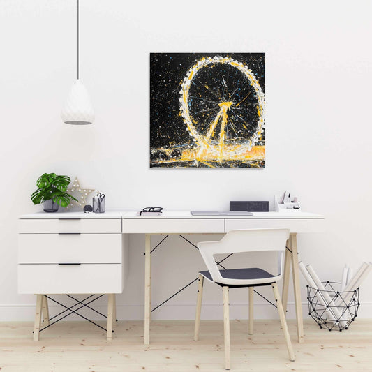 Abstract London Eye Canvas | Modern Bedroom Wall Art Decor