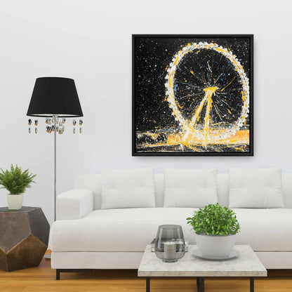 Abstract London Eye Canvas | White Frame | Modern Home Decor