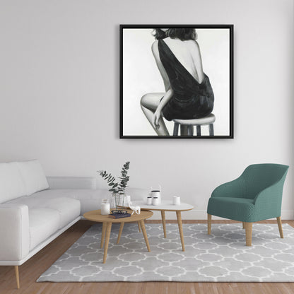 Pretty Woman Gray Framed Canvas | Clothes Bedroom Decor