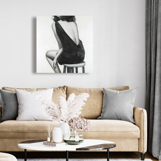 Toile monochrome « Jolie femme » | Décoration d'intérieur