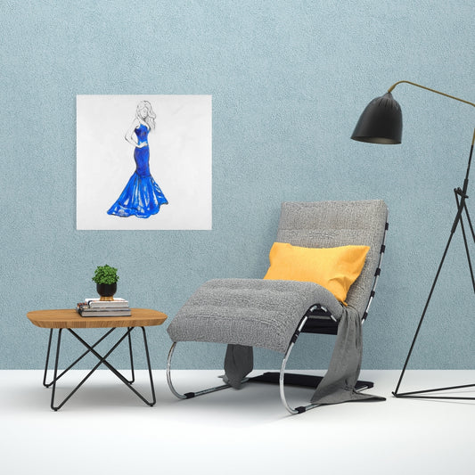 Toile représentant une femme en robe – Décoration d'intérieur pour chambre à coucher
