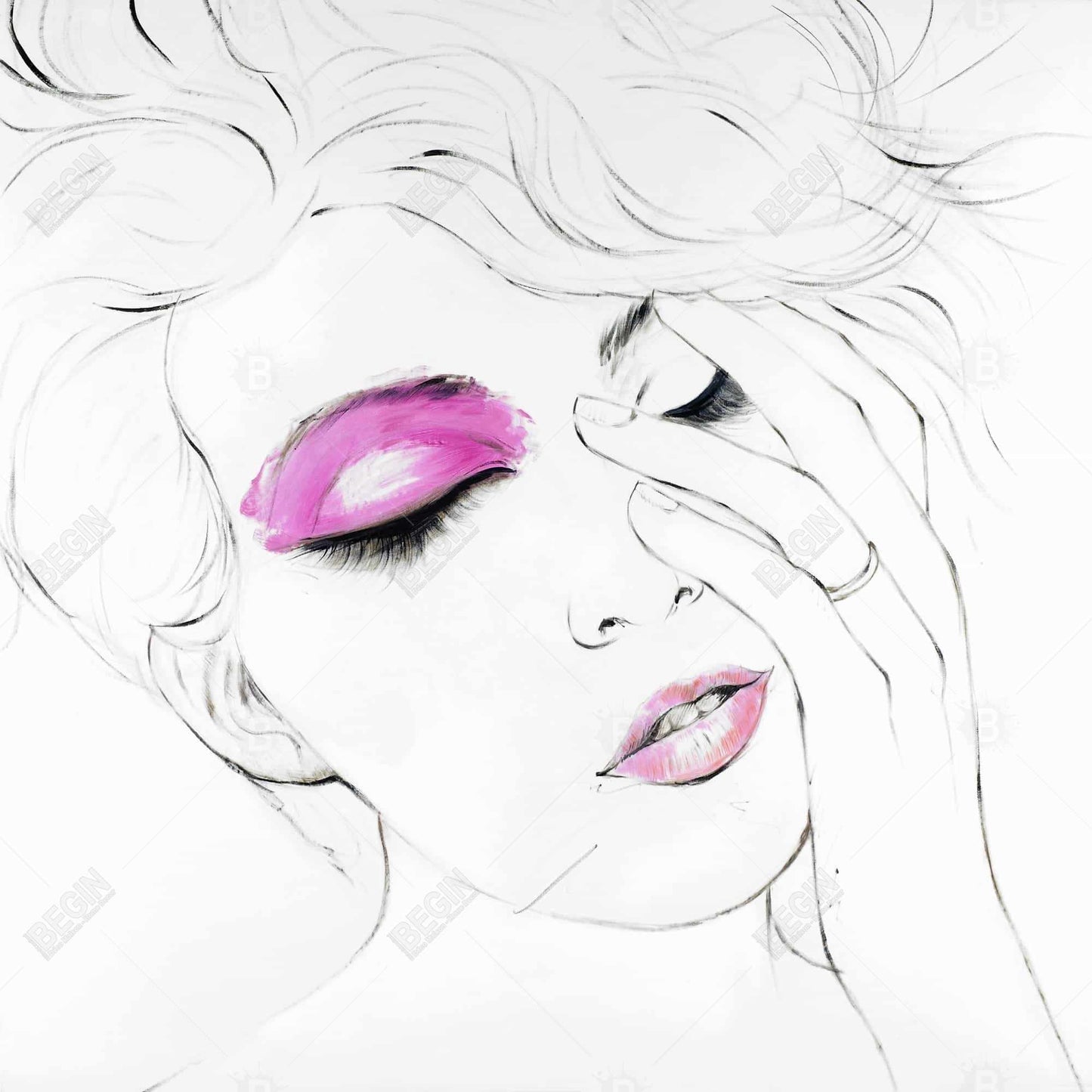 Toile de maquillage rose – Décoration intérieure contemporaine et blanche