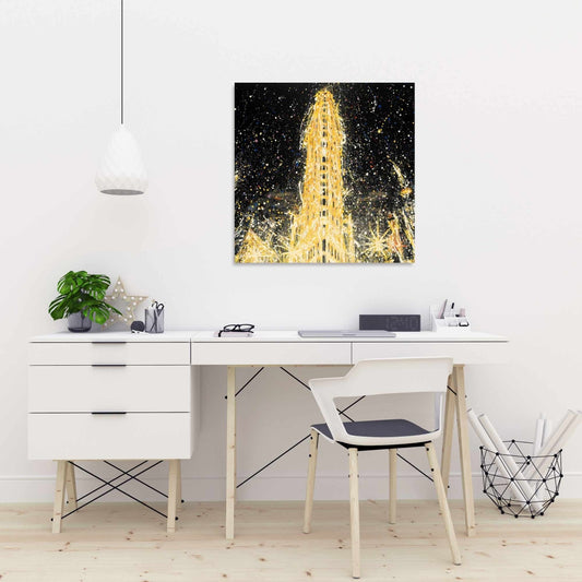 Abstract Flatiron Building Canvas | Contemporary Bedroom Decor