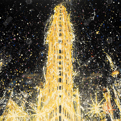 Abstract Flatiron Building Canvas | Contemporary Bedroom Decor