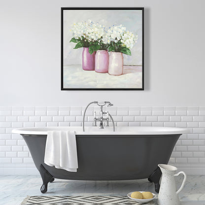 Hydrangea Flowers Canvas | Botanical Wall Art for Home Decor