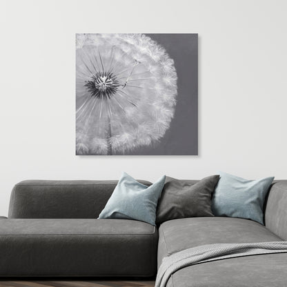 Romantic Dandelion Puff Ball Canvas | Botanical Home Decor