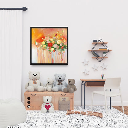 Botanical Floral Canvas - Multicolor Abstract Bouquet Decor