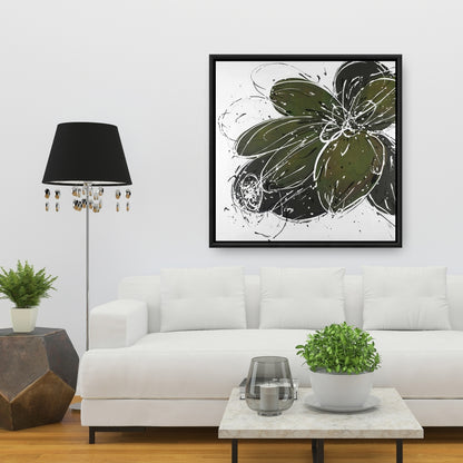 White Bedroom Botanical Canvas | Green Flower Home Decor