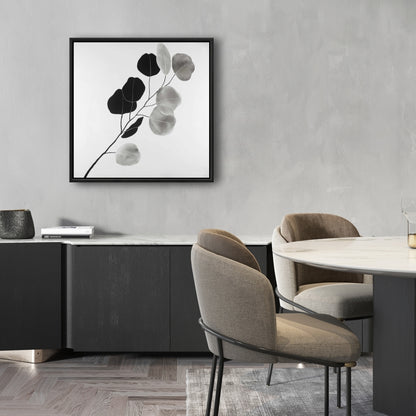Minimalist Grayscale Branch Canvas | Botanical Home Decor