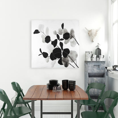 Minimalist Grayscale Branches Canvas - Floral Bedroom Decor