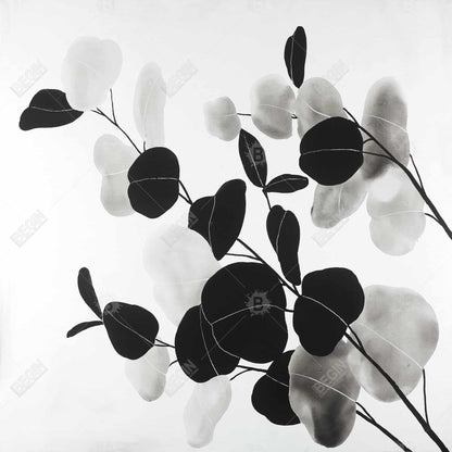 Minimalist Grayscale Branches Canvas - Floral Bedroom Decor