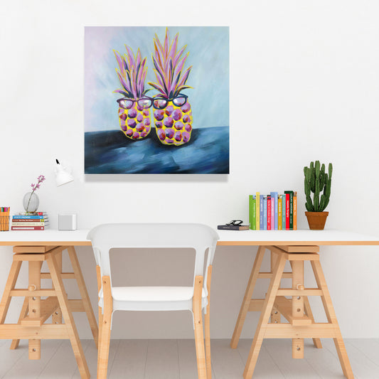 Funny Pineapples with Sunglasses Canvas | Home Decor Wall Art