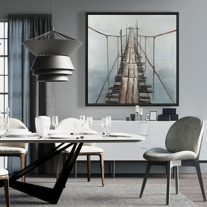 Old Abandoned Bridge Framed Canvas - Scenic Bedroom Decor