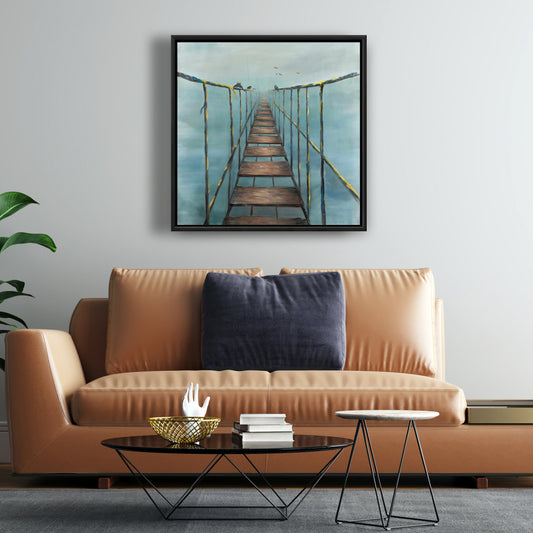 In the Jungle Blue Landscapes Framed Canvas | Home Decor