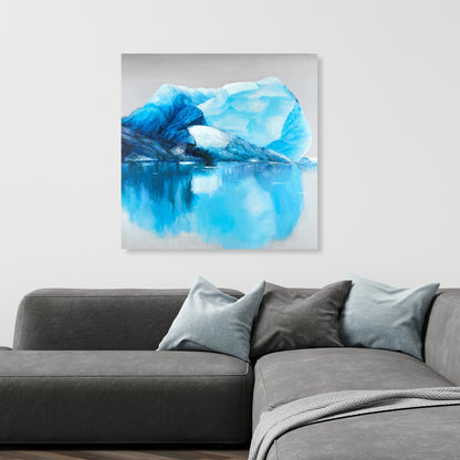 Iceland Icebergs Canvas - Coastal Blue Scenic Home Decor