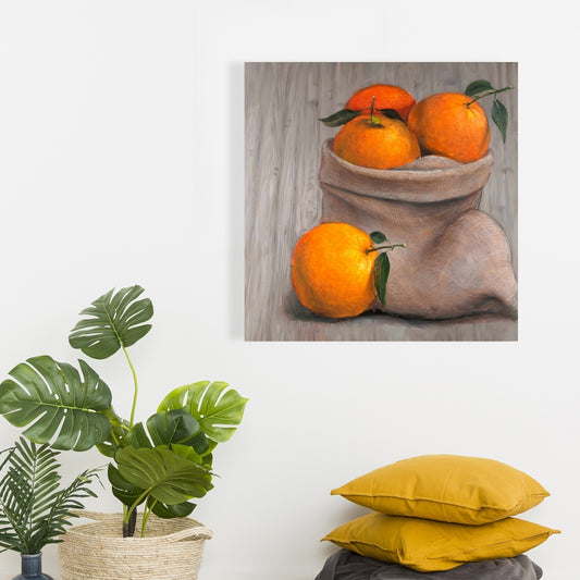 Hyperrealist Kitchen Canvas | Bag of Oranges Home Decor