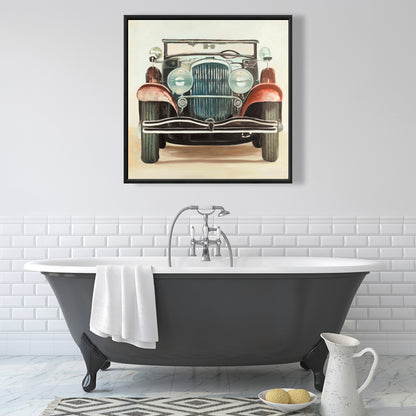 Toile encadrée marron vintage | Décoration d'intérieur de voiture de luxe des années 1920