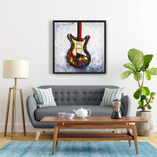 Colorful Guitar Canvas | Modern Home Decor - Musical Art