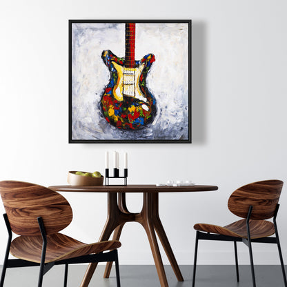 Colorful Guitar Canvas | Modern Home Decor - Musical Art