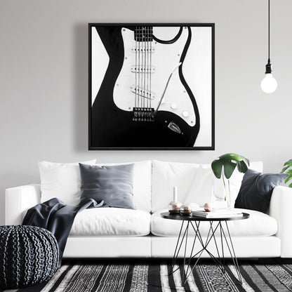 Black Electric Guitar Canvas | Illustrative Hobbies Home Decor