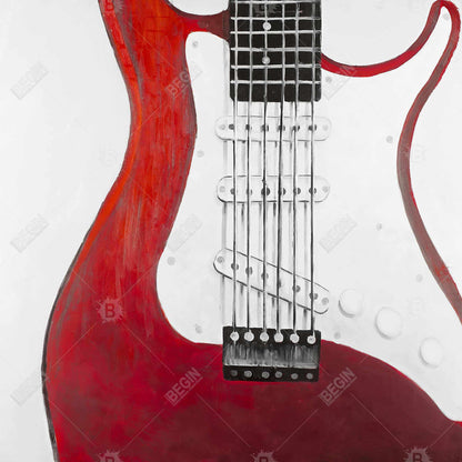 Red Electric Guitar Canvas - Musical Home Decor for Livingroom