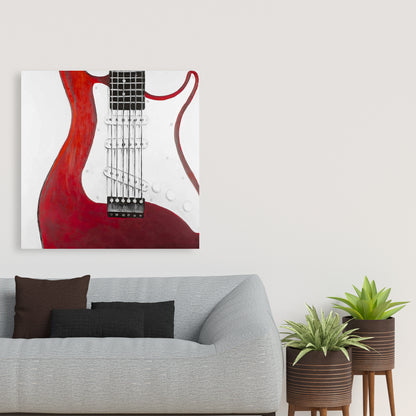 Red Electric Guitar Canvas - Musical Home Decor for Livingroom