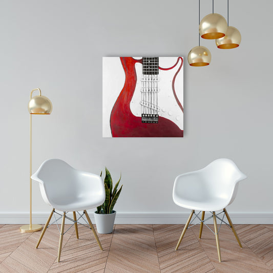 Red Electric Guitar Canvas - Musical Home Decor for Livingroom