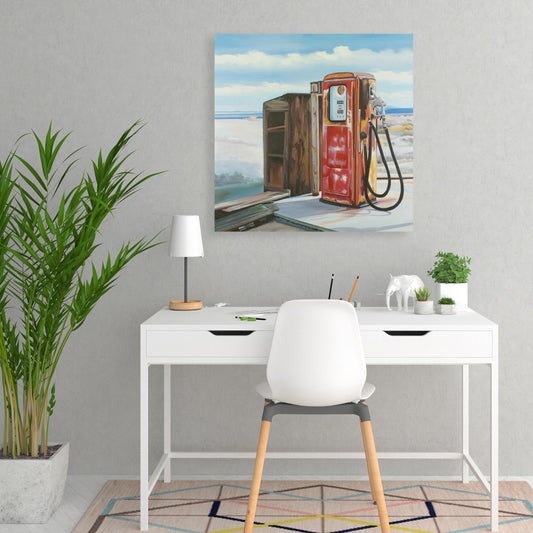 Old Gas Pump Canvas - Contemporary Still Life for Home Decor