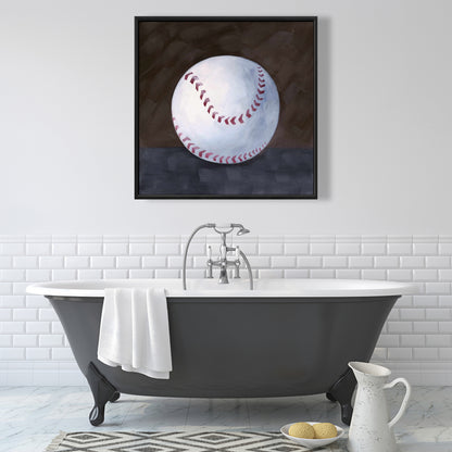 Baseball Ball White Framed Canvas | Man Cave Home Decor