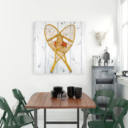 Toile Raquettes à neige vintage en bois | Décoration d'intérieur Sports et jeux