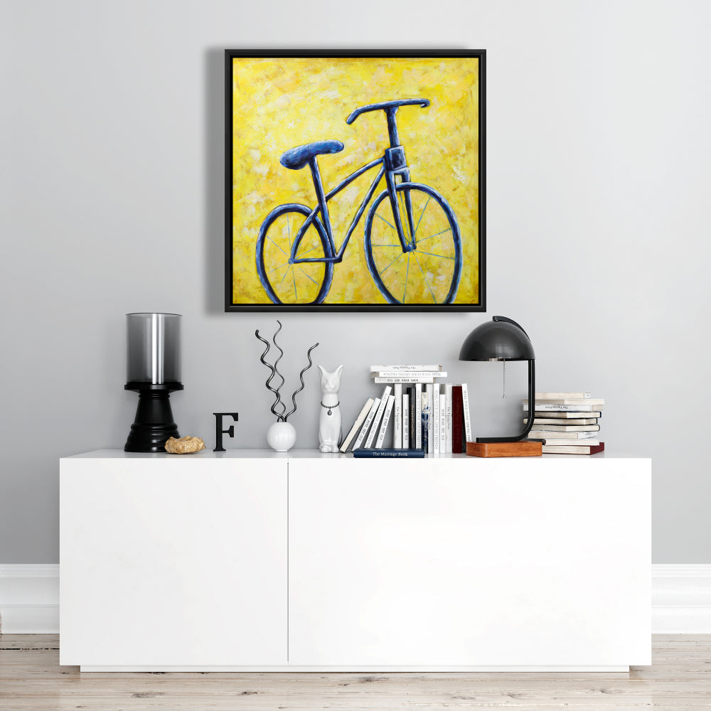 Blue Bike Abstract Canvas | Bedroom Sports & Games Decor