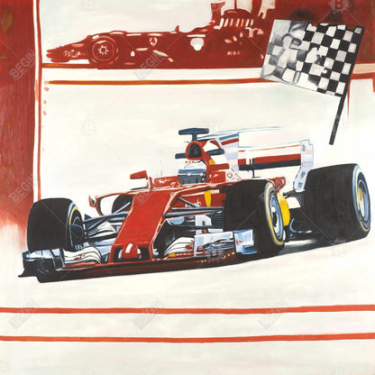 Toile encadrée rouge Motorsport | Décoration d'intérieur | Sports et jeux