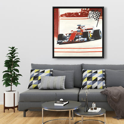 Toile encadrée rouge Motorsport | Décoration d'intérieur | Sports et jeux