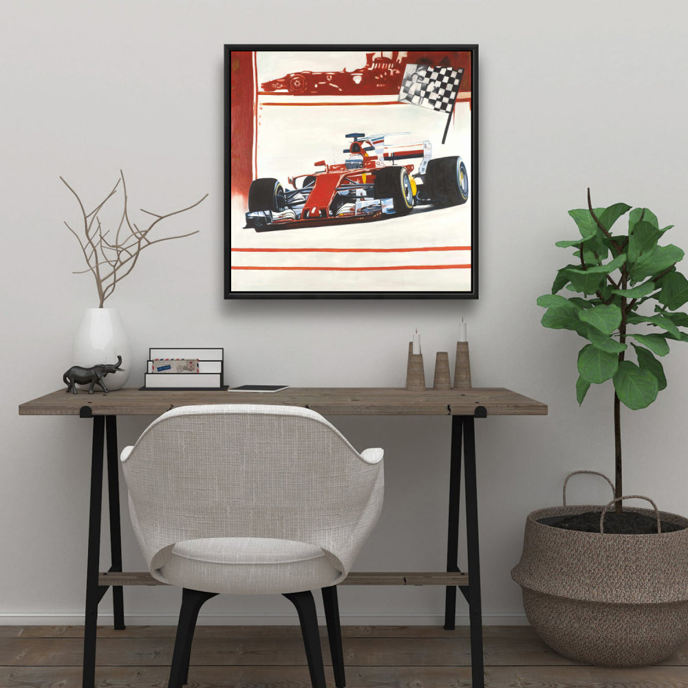 Toile encadrée rouge Motorsport | Décoration d'intérieur | Sports et jeux