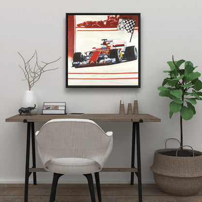Toile encadrée rouge Motorsport | Décoration d'intérieur | Sports et jeux