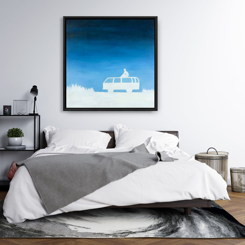 Relax Camping Car Framed Canvas | Home Decor Art | Car Transport