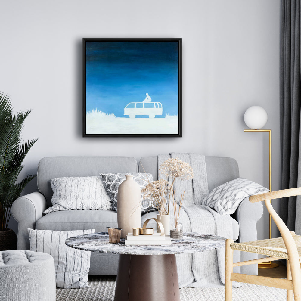 Relax Camping Car Framed Canvas | Home Decor Art | Car Transport