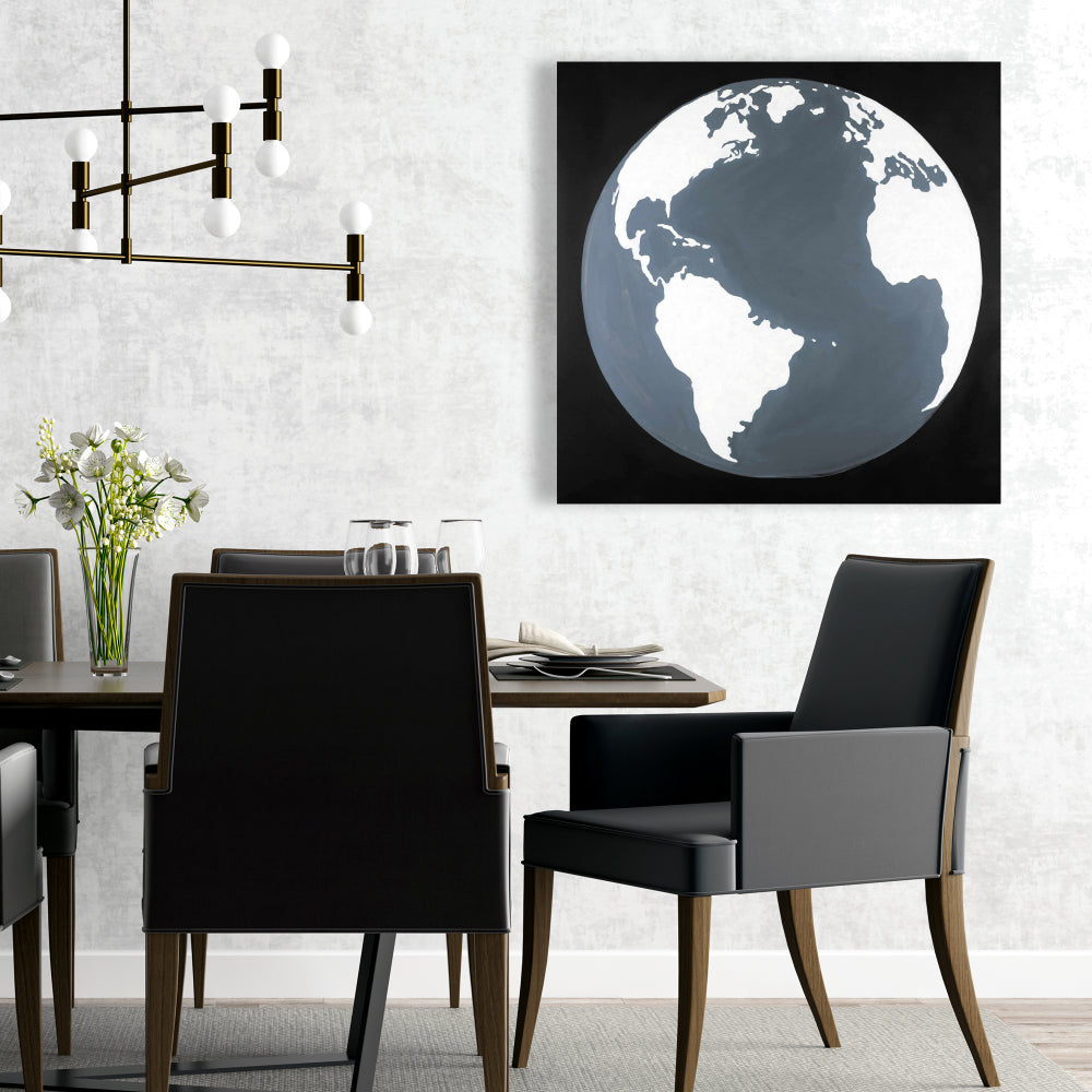 Earth Satellite View Canvas | Scenic Galaxy Bedroom Decor