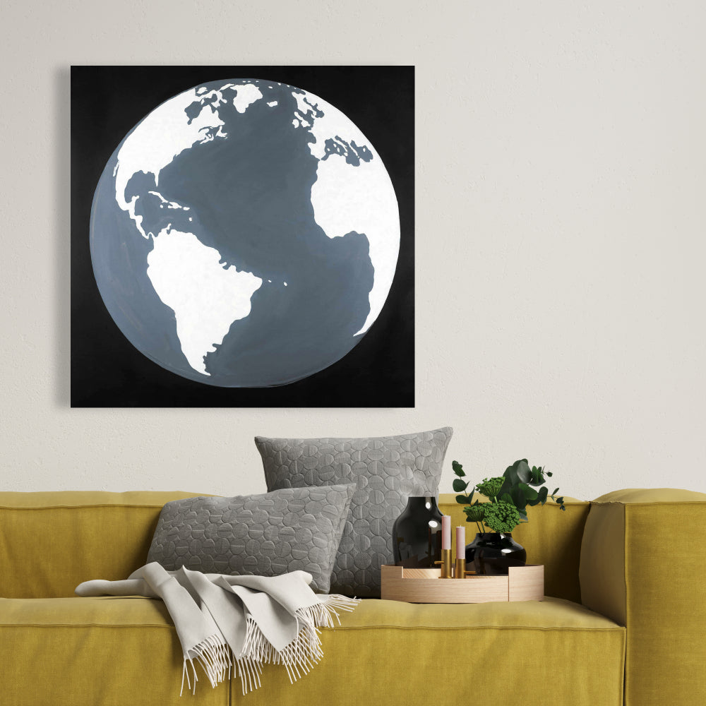 Earth Satellite View Canvas | Scenic Galaxy Bedroom Decor