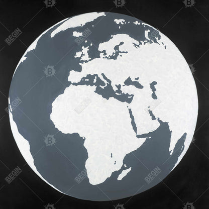 Toile astronomique panoramique sur la Terre | Décoration d'intérieur avec cadre bleu